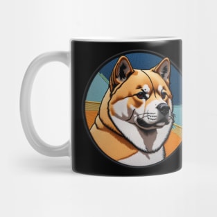 Classic Akita Embroidered Patch Mug